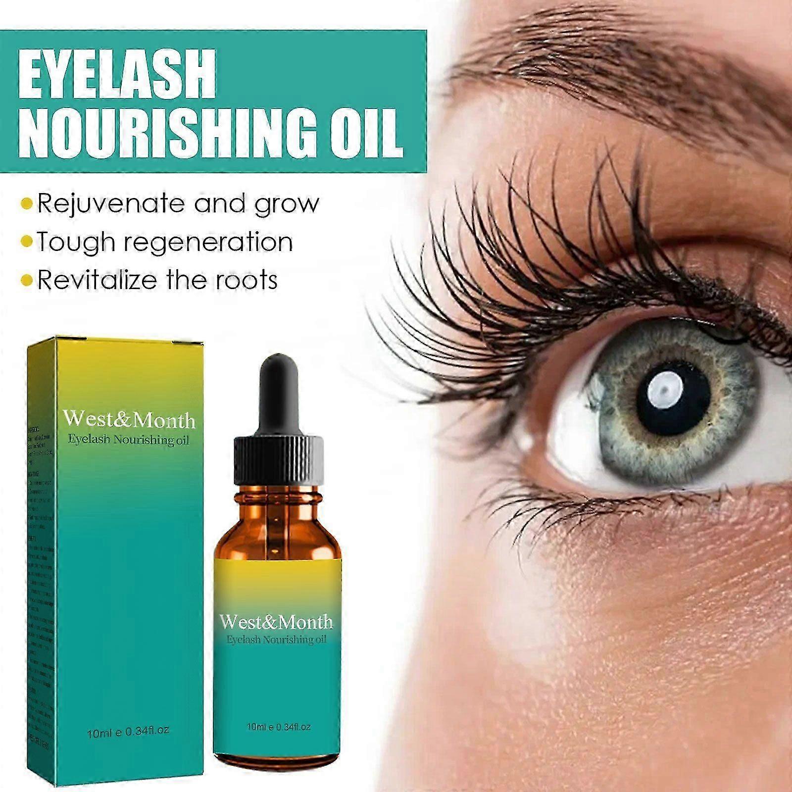 Natural Eyelash Nourishing Oil - Promotes Lengthening, Curling & Thickening for Healthy, Voluminous Lashes with Castor Oil, Woad Leaf Extract & Oligop