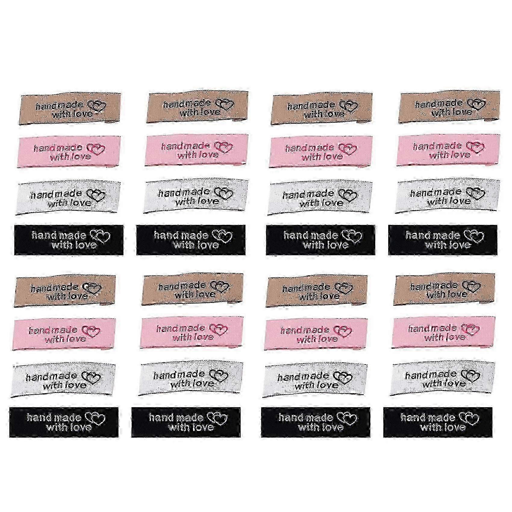 Sew on clothing labels 120pcs handmade heart pattern tags