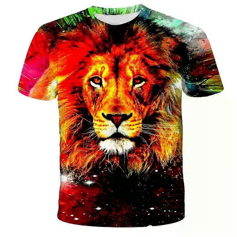 T-shirt manches courtes homme et gar?on, estival et d��contract��, avec tigre imprim�� en 3D, �� la mode, pour enfant et adulte, nouveaut�� 2023