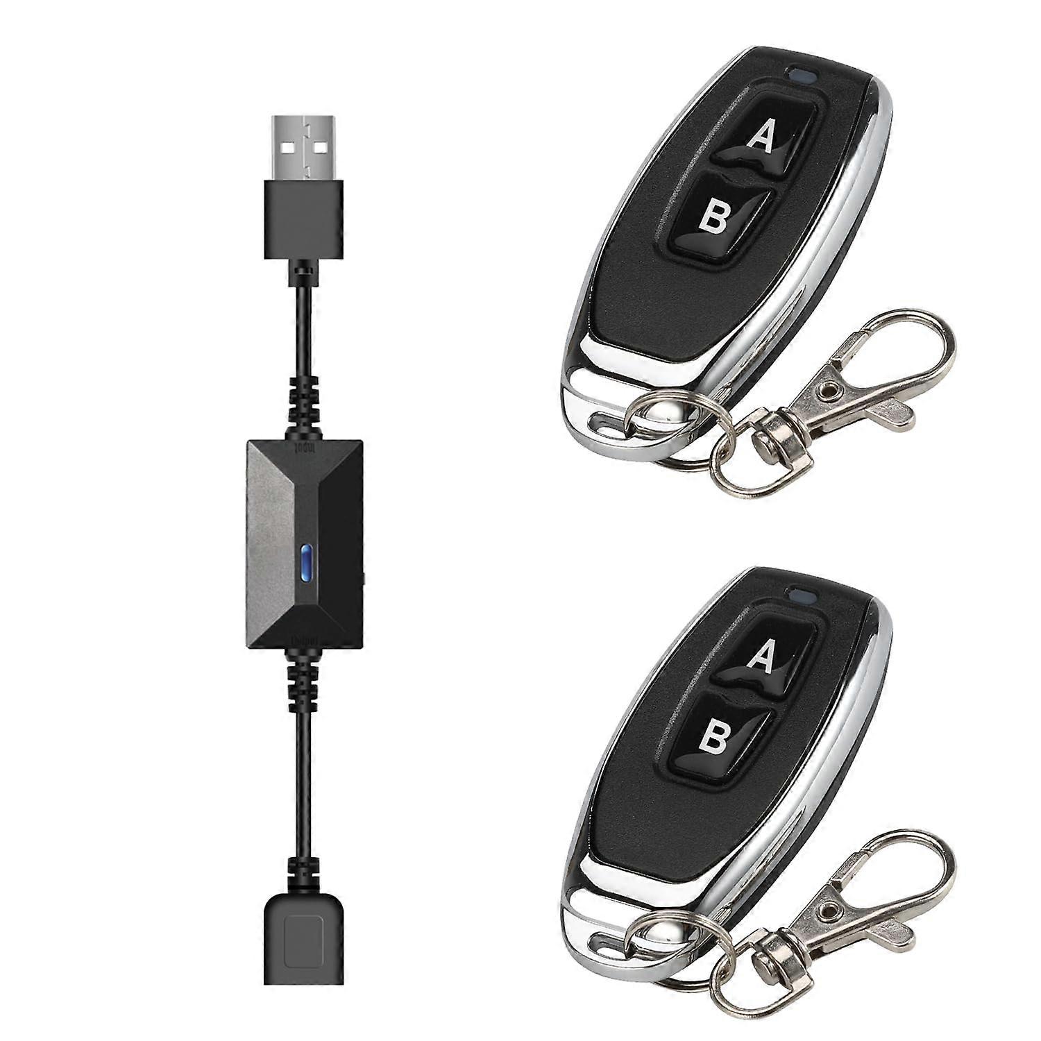 Wireless Remote Power Switch DC 3.6V24V USB Control for LED Lights with 1 Receiver and 2 Remotes