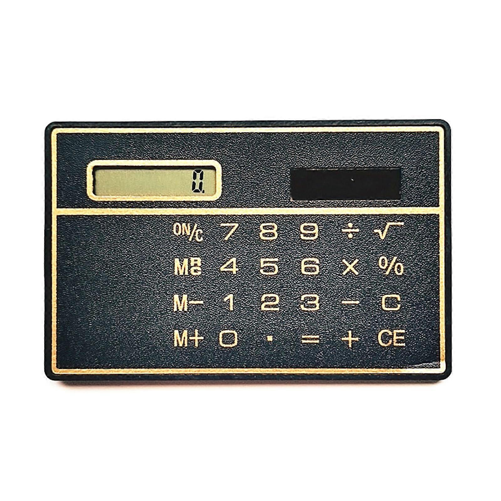 Solar Powered Calculator with Clear 8Digit Display, Slim Lightweight Pocket Size for School Office Business, Black