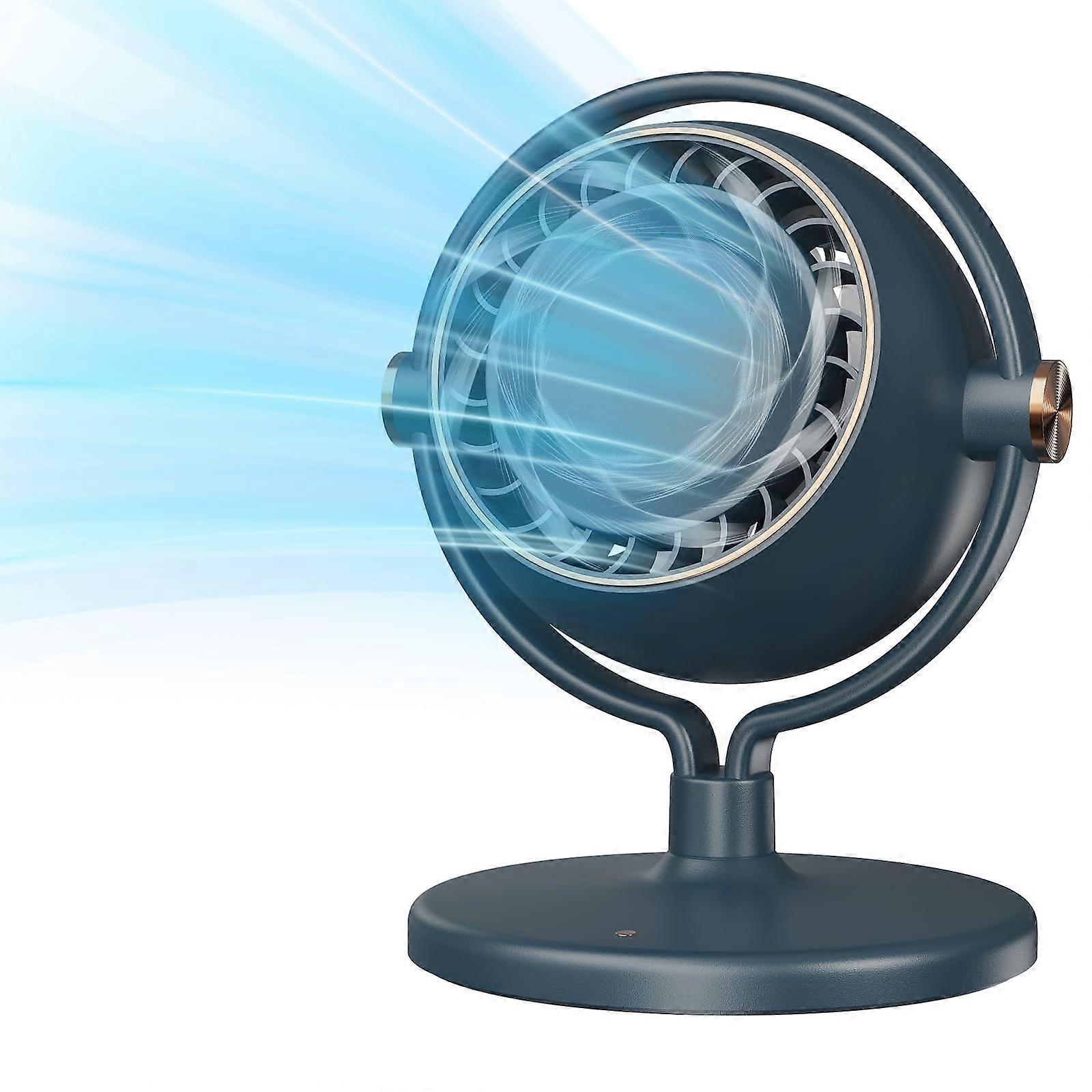 Desk Fan with UltraQuiet Operation, Rechargeable Battery, Adjustable Airflow, 3 Speeds for Bedroom or Office