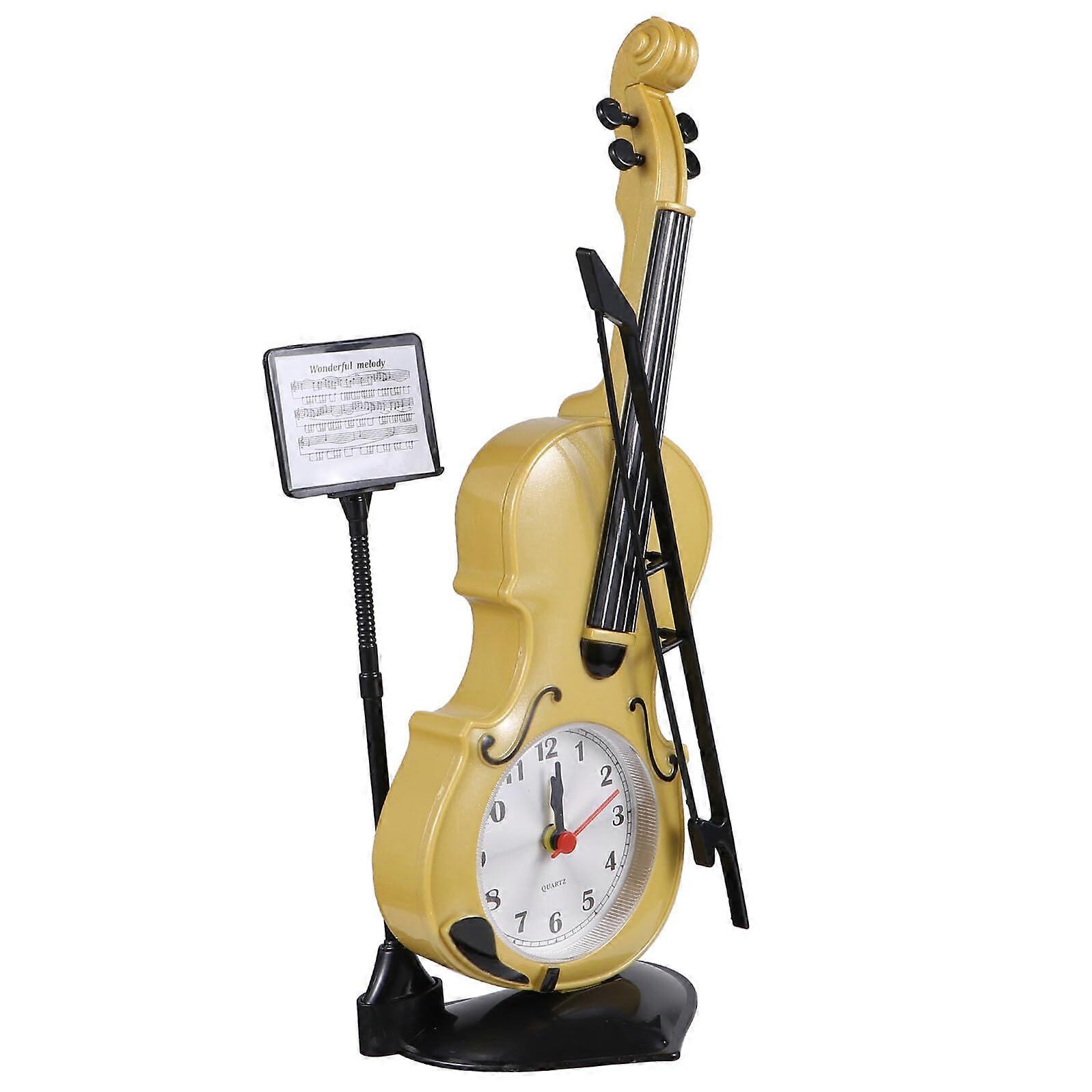 Violin Alarm Clock with Unique Violin Design for Bedroom Desk Decoration Random Color Mini Style