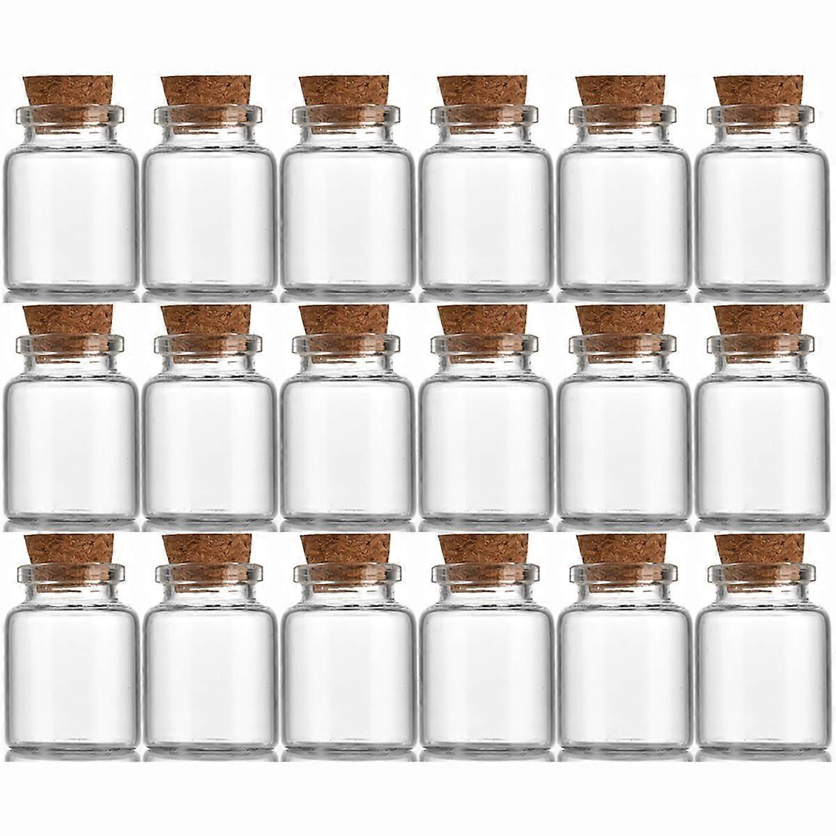 18 Pcs 15ml Small Glass Bottles with Cork, Clear Mini Vials for Crafts and Decorative Storage