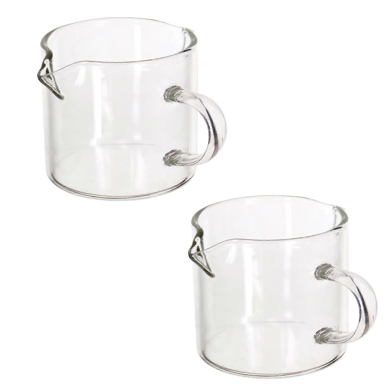 Espresso Cups 4oz Glass with Handles Dual Spouts HeatResistant Borosilicate for Coffee Tea