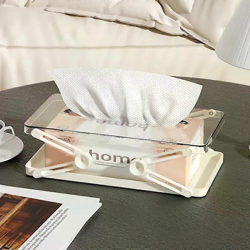 Adjustable Tissue Box Plastic Clear Desktop Tissue Paper Case With Spring Office Tabletop Fashion Creative Tissue Box