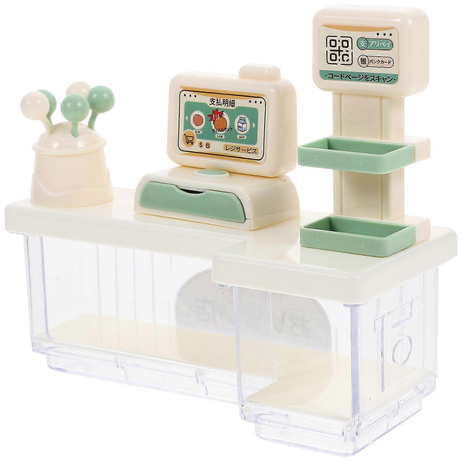 Cash Register Model for Simulation Play Plastic Miniature 1Set Transparent