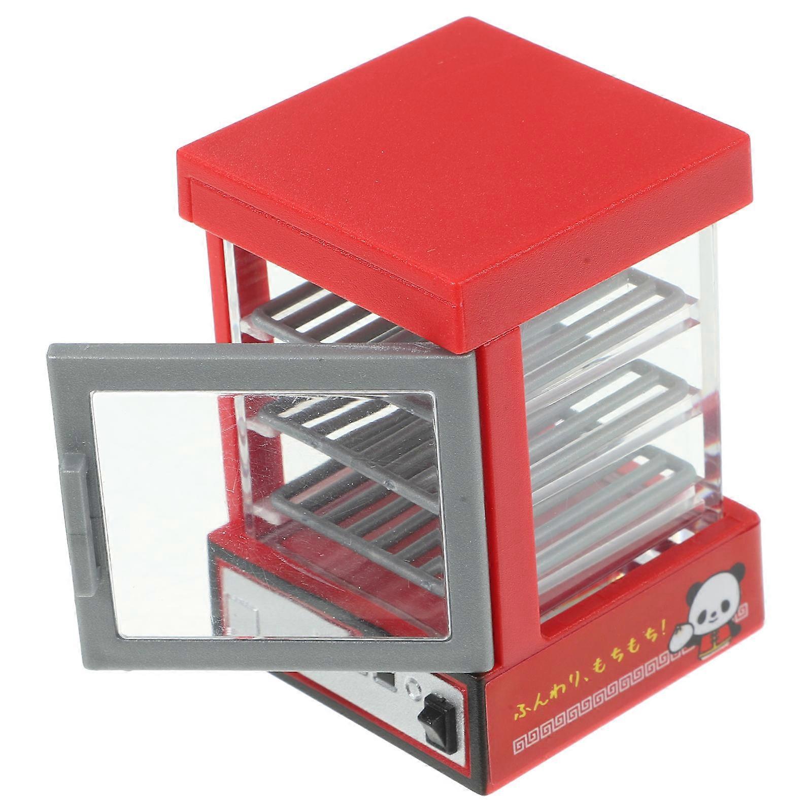 Miniature Bakery Case for Food Display Featuring Red Plastic Material