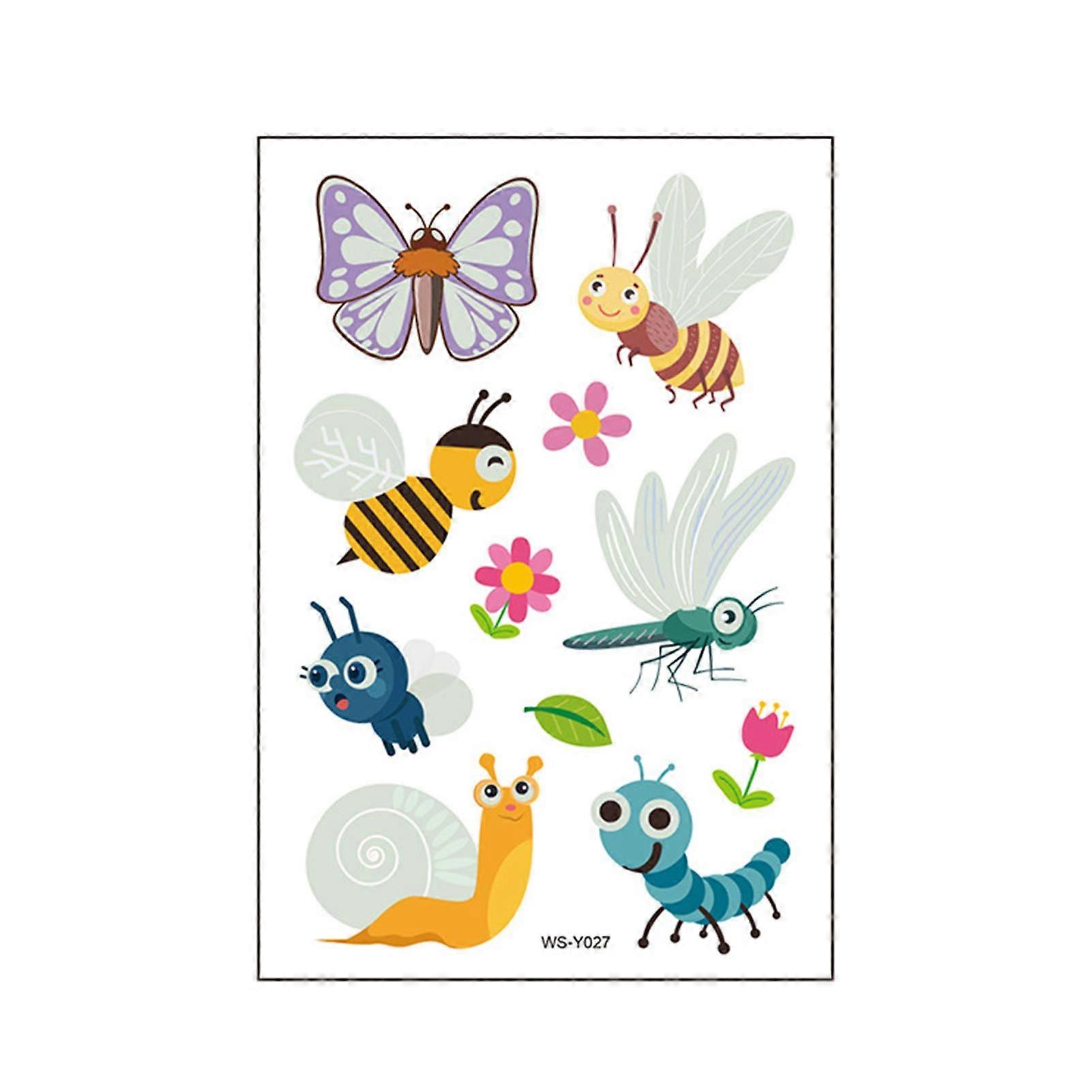 Temporary Tattoo Stickers Glow in the Dark Waterproof Cartoon Animal Body Art for Kids 21 Sheets