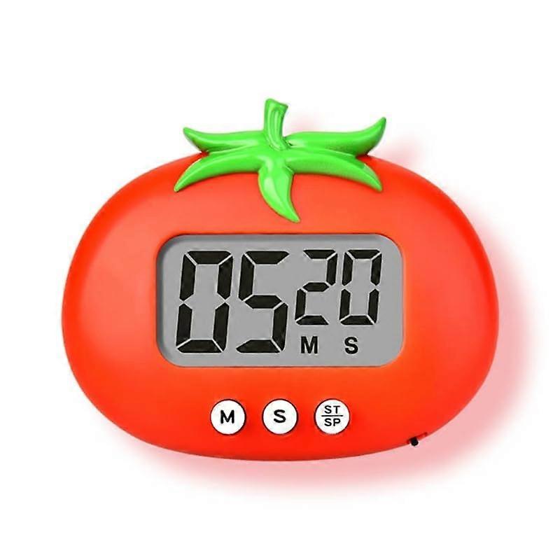 Magnetic Tomato Kitchen Timer with Large Display, 60Minute Countdown, Red Cooking Timer for Home and Classroom