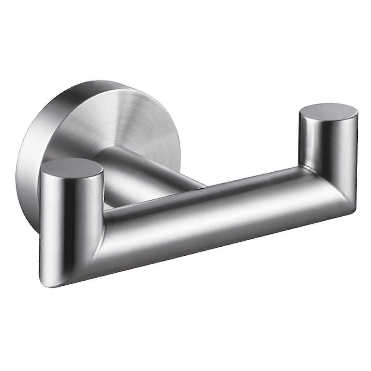 Double Towel Hook Stainless Steel Wall Mounted Bathroom Rack SpaceSaving RustResistant Holder