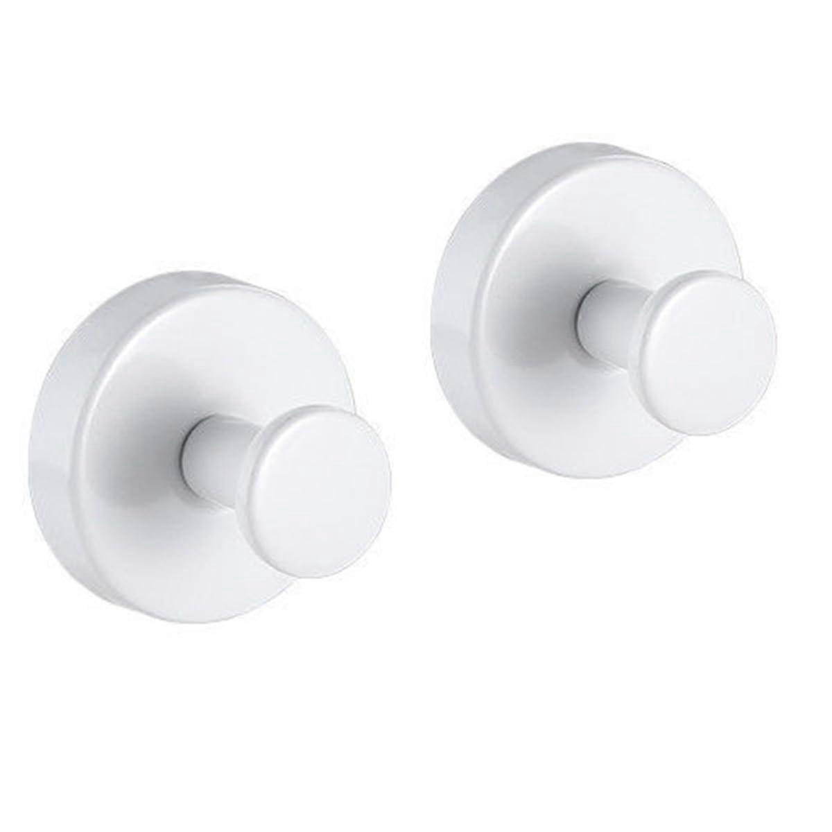 Suction Cup Hooks 15 lbs Vacuum Hold Waterproof Rustproof No Drill Bathroom Towel Hooks 2 White
