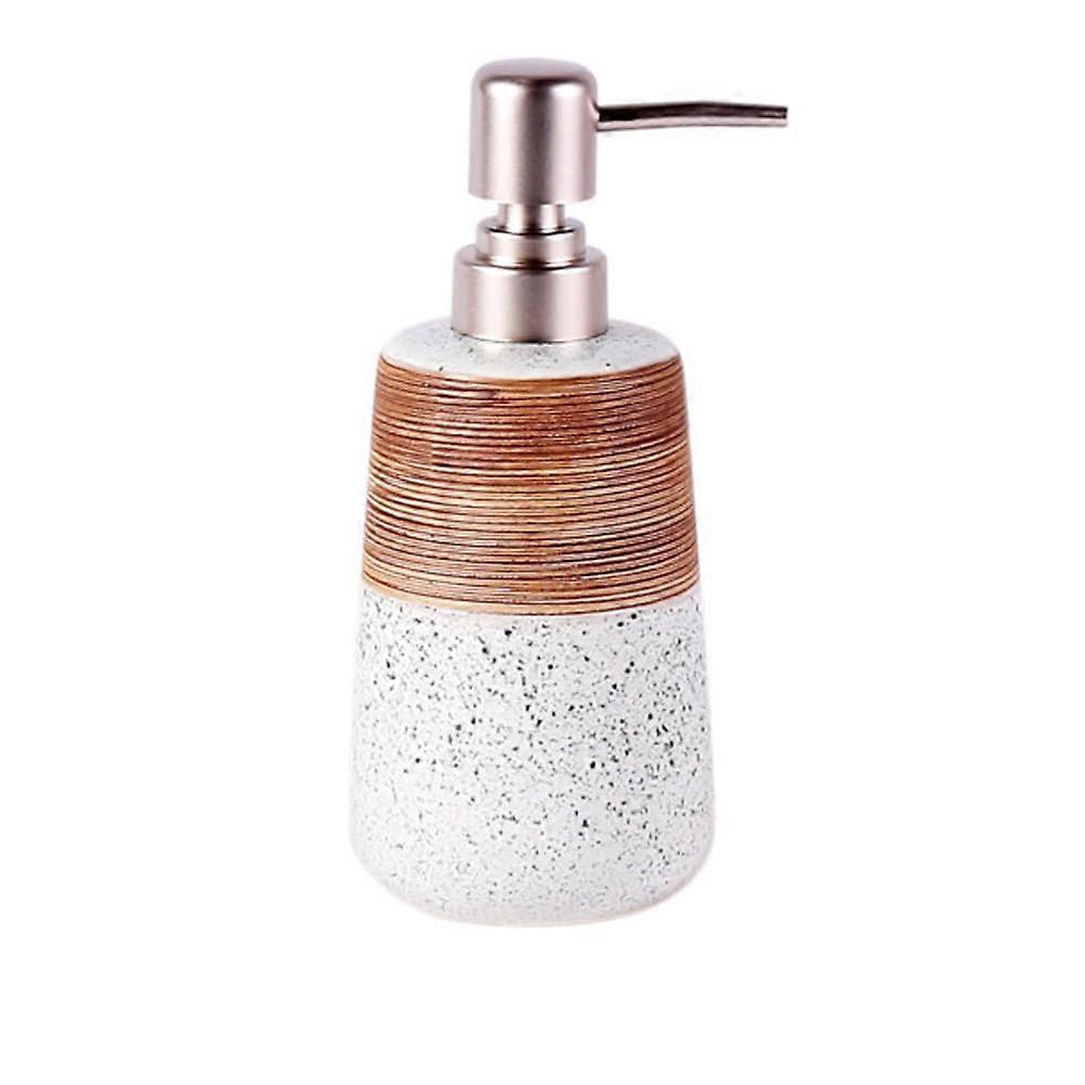 420ML White Ceramic Liquid Soap Dispenser with Easy Press Pump for Bathroom and Kitchen