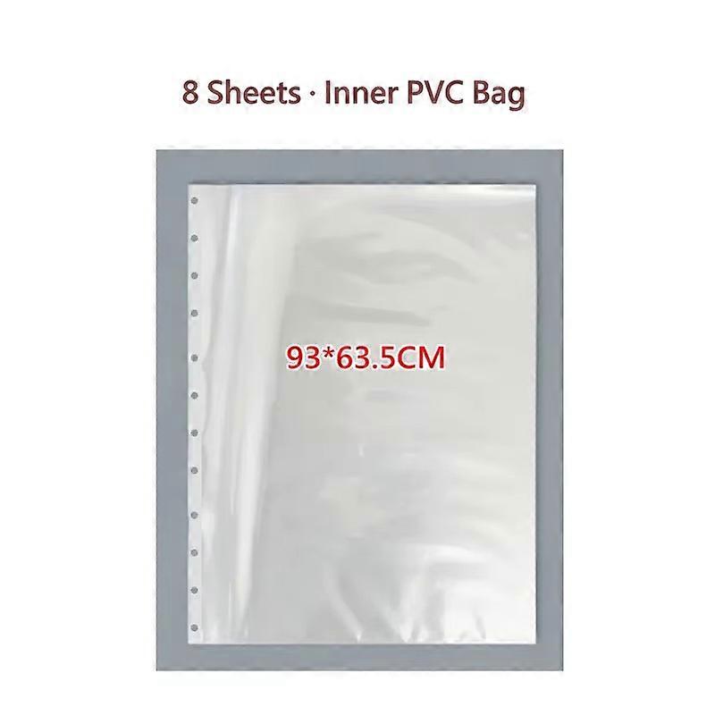 Large File Folder A1 Poster Paper Organizer Ring Binder HD Transparent Plastic Sleeves Display Book Folder For Documents Storage