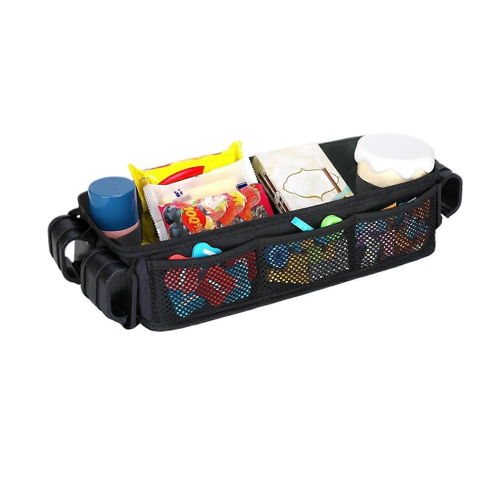 Universal Adjustable Stroller Snack Tray with Cup Holder, Detachable Easy Clean Design