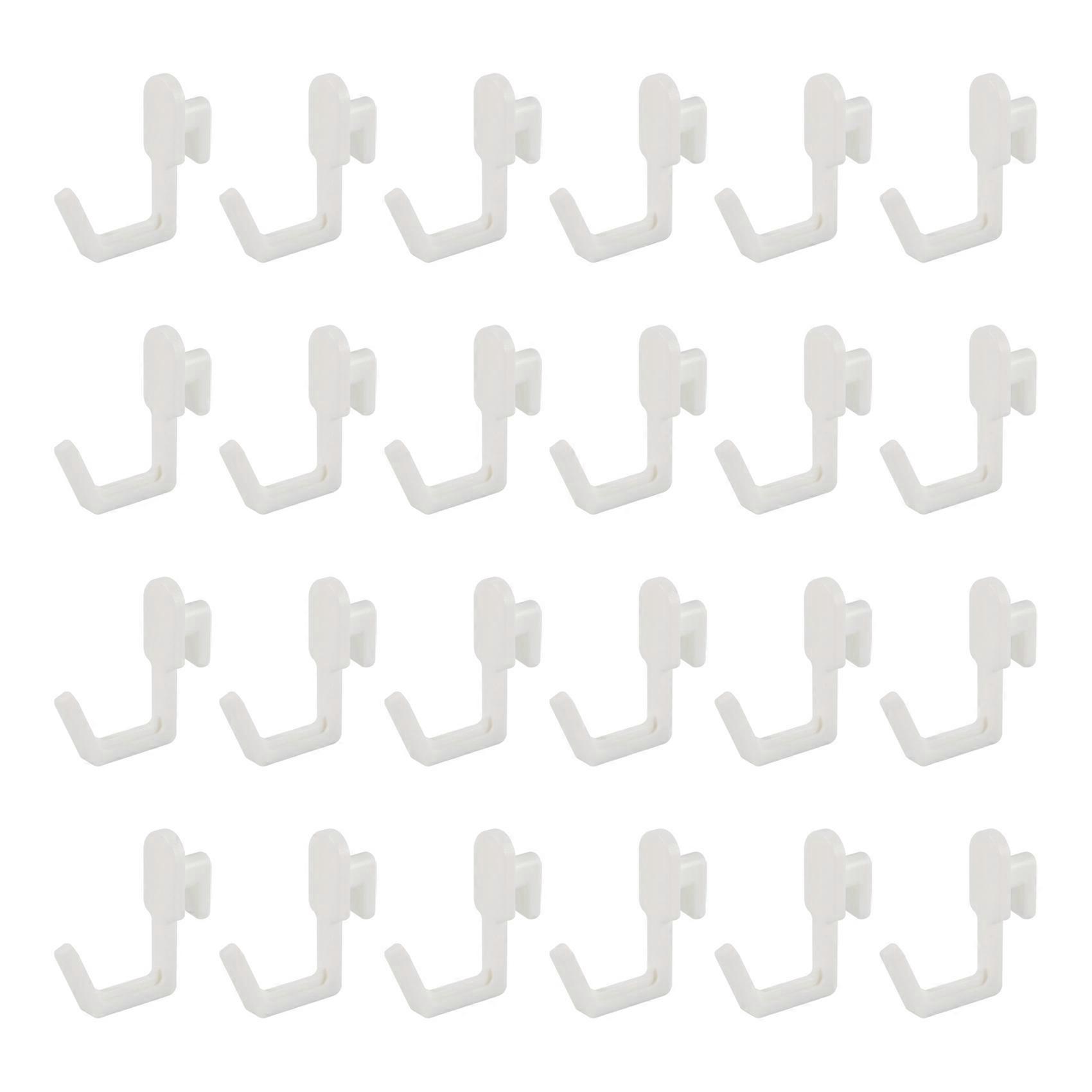 24Pcs Hooks J Shape Hook Peg Board Tool Organizer Accessories, White