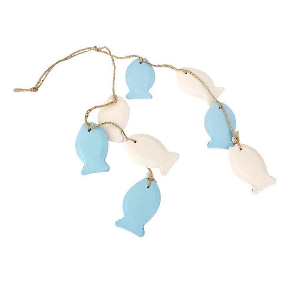 Boat Ship Beach Wall Decor Wooden Fish for Decorating Use Multi Color