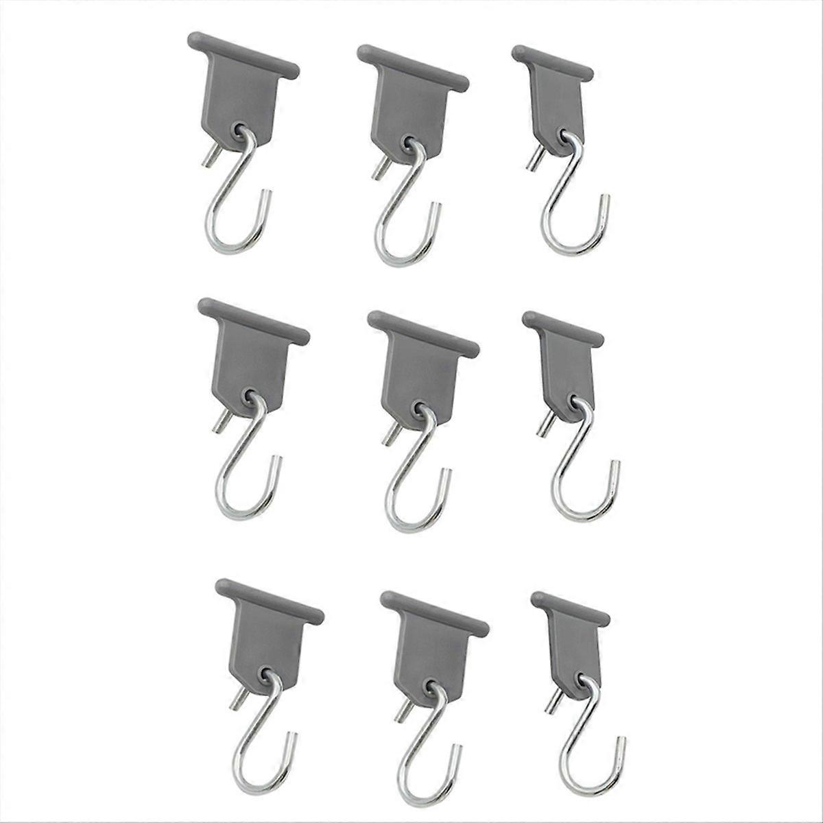 9Pcs S-Shape Camping Awning Hooks Clips Racks for RVs Caravan