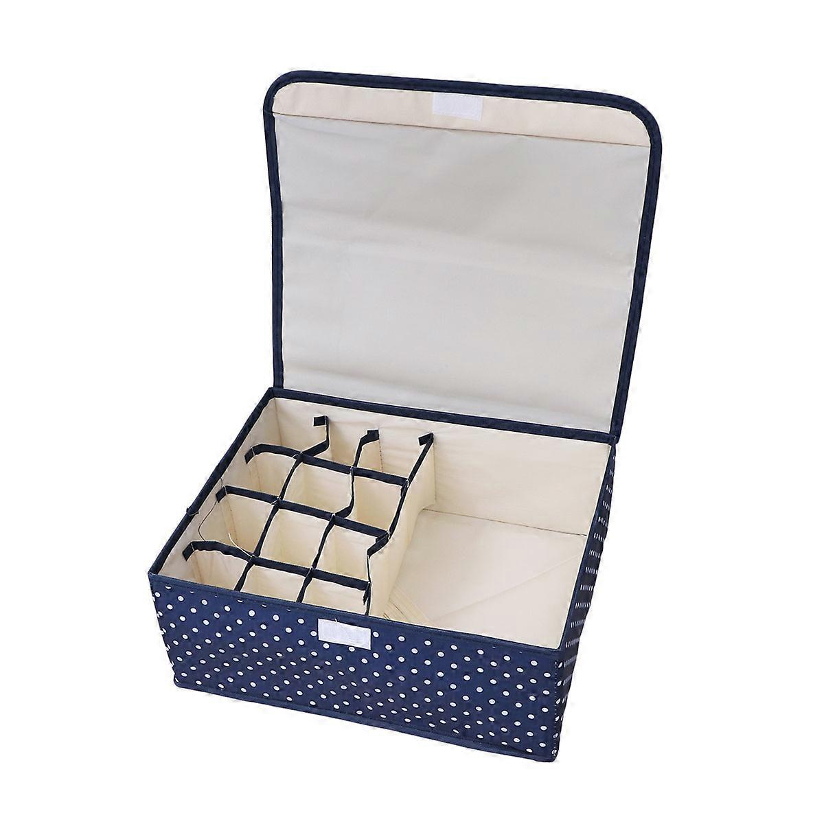 Closet Organizer Waterproof Underwear Storage Box with 2Pcs Compartments