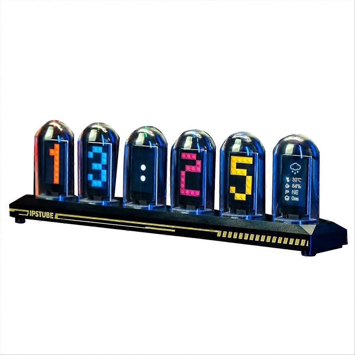 DIY LED Nixie Tube Clock RGB IPS Color Screen Digital Clock Glows