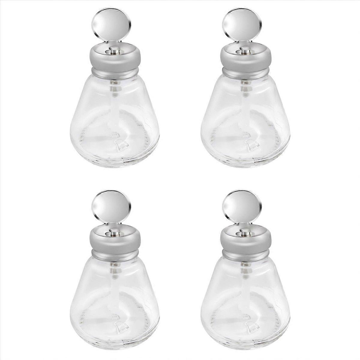 4X Empty Nail Polish Pump Dispenser Glass Push Down Bottle