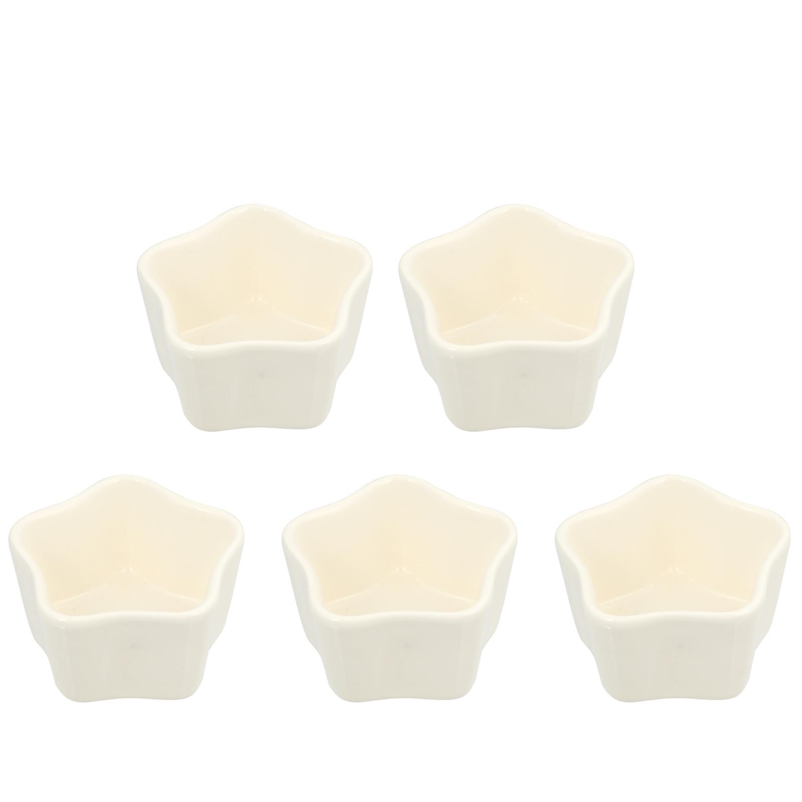 Ceramics Baking Cup for Dessert Baking Use 5Pcs White Mousse Mold