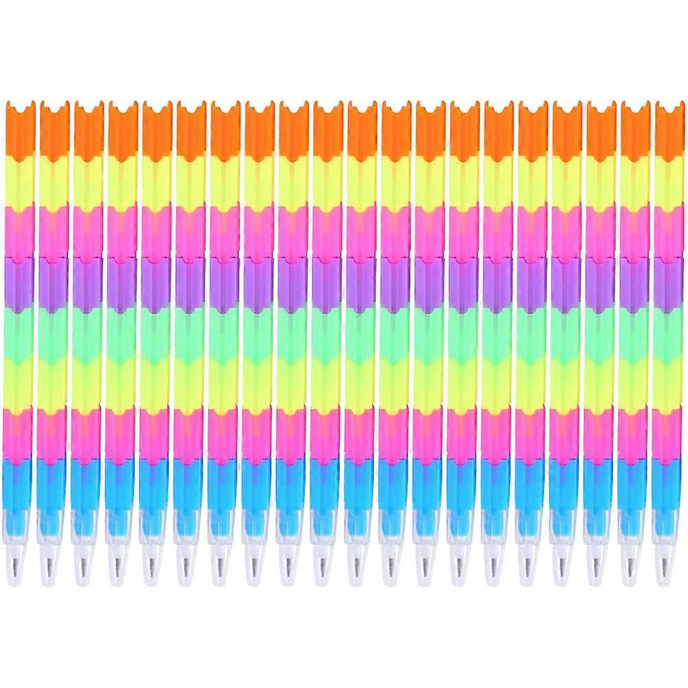 Kids Stackable Pencils Building Blocks for Writing Use 25Pcs Multi Color ABS Material