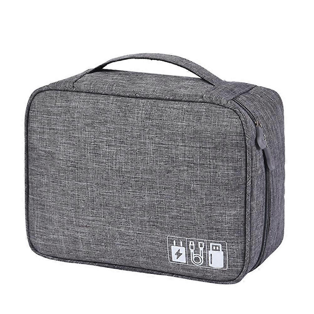 Travel Pouch For Small Electronics Rectangular Polyester Grey Scratch-Resistant 1Pack