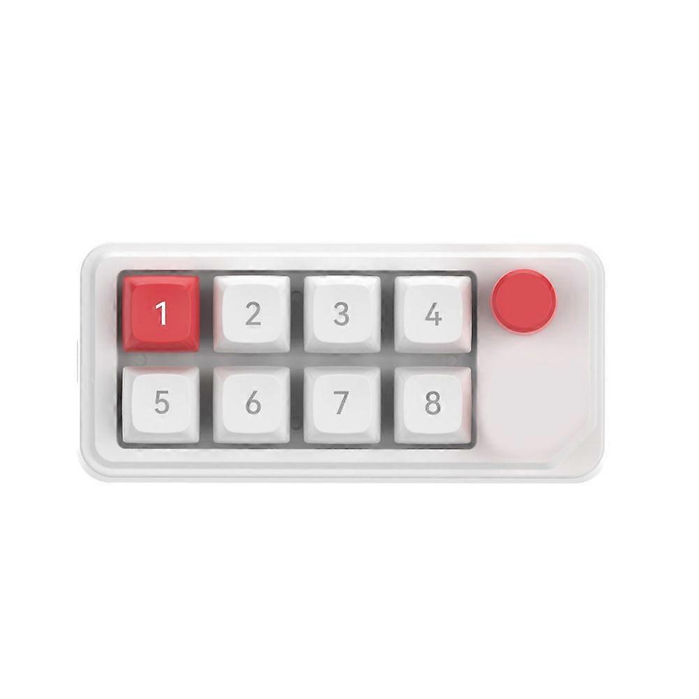 Wired Macro Mechanical Keyboard 8keys 12-Lighting Effects Full Key Hot-Swap Support Macro Programming Game Office White