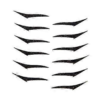 Reusable Waterproof Eyeliner Stickers with Stencil Pads for Instant Winged Tip, 6 Pairs Black