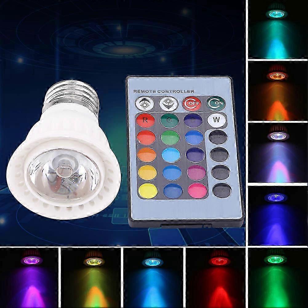 3W E27 10 Color LED RGB Magic Light Bulb   24 Keys Remote With Memory Function