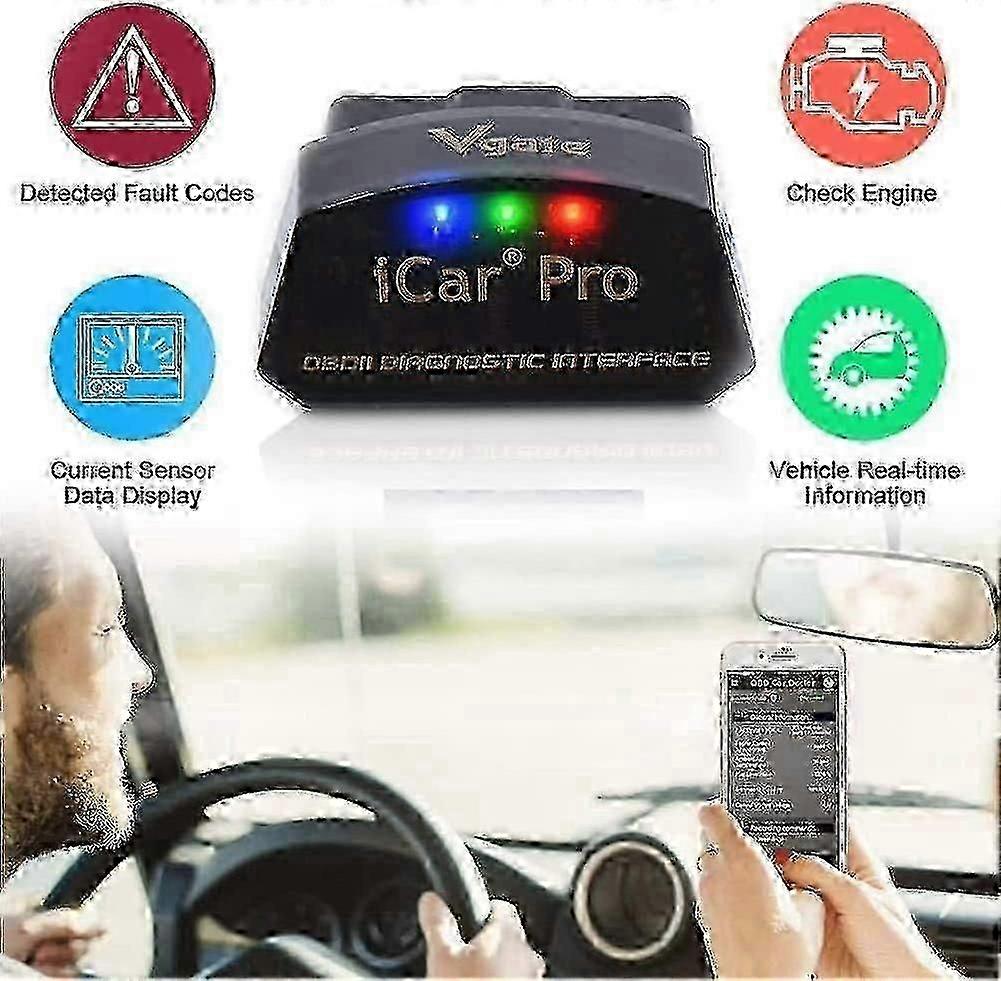 Vgate Icar Pro Bluetooth 4.0 (ble) Obd2 Obdii Error Code Reader Car Check Engine Light With Elm327 Adapter
