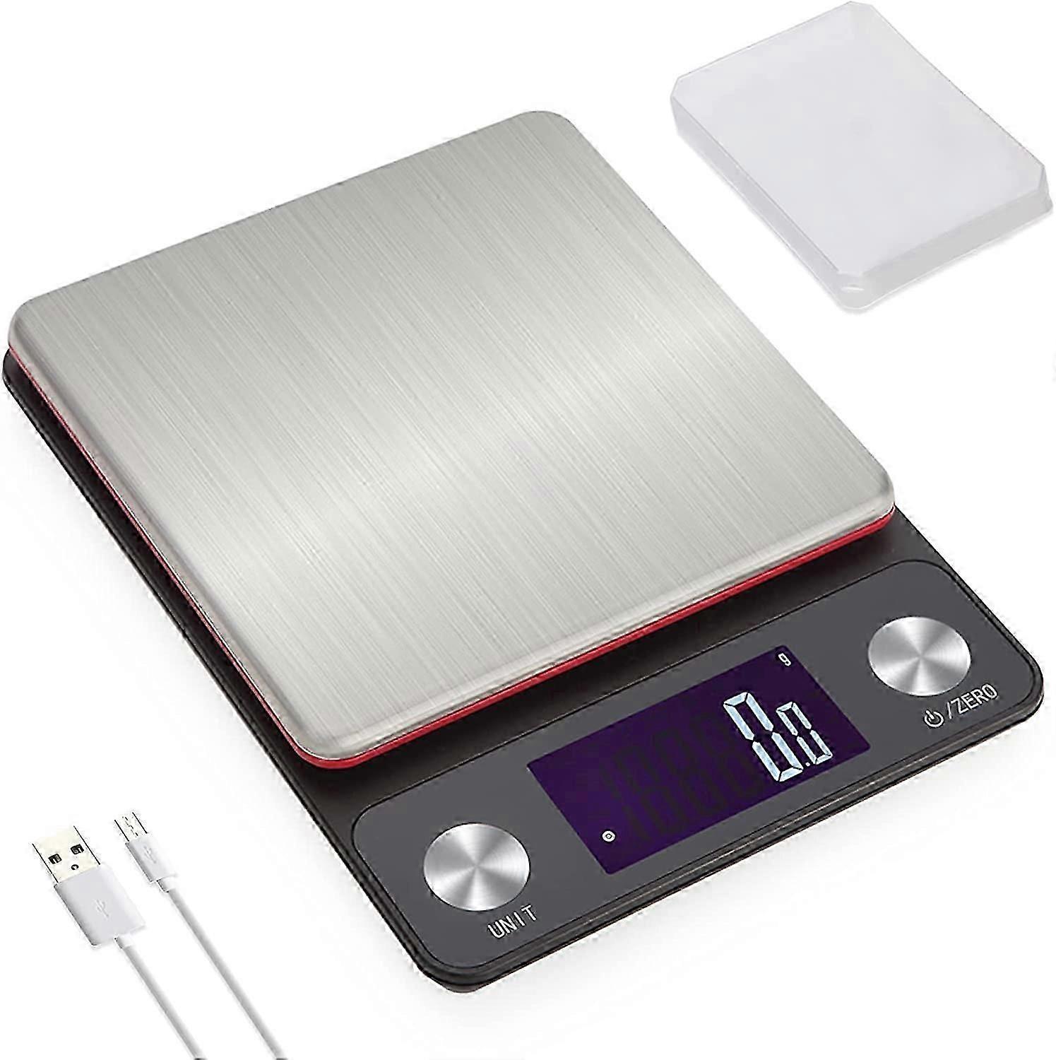 Rechargeable Digital Kitchen Scale with 9 Measurement Units
