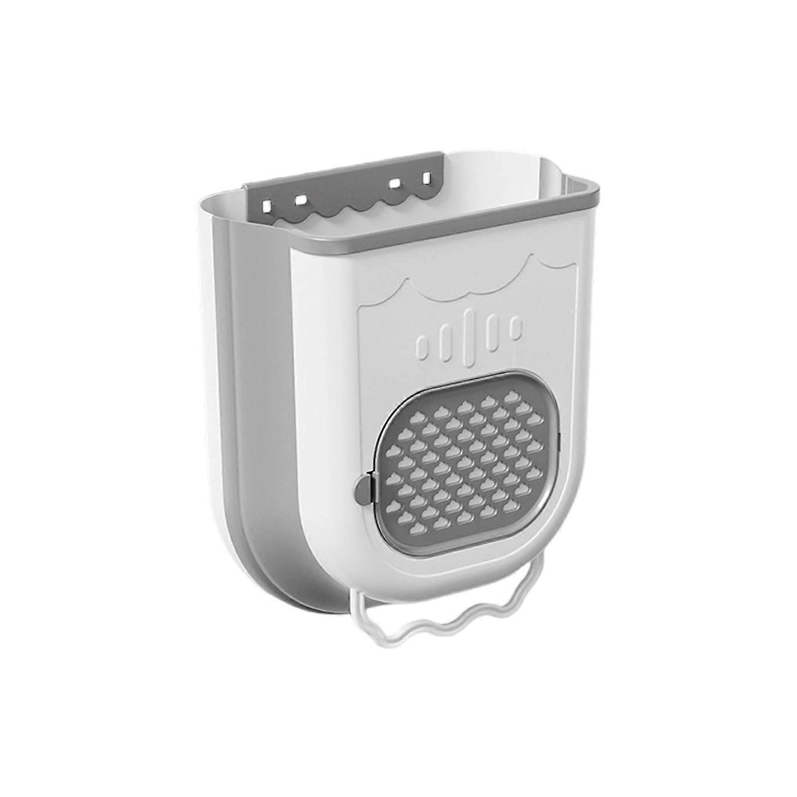 Breathable Plastic Laundry Basket Foldable Storage Bin For Home Use  S Gray