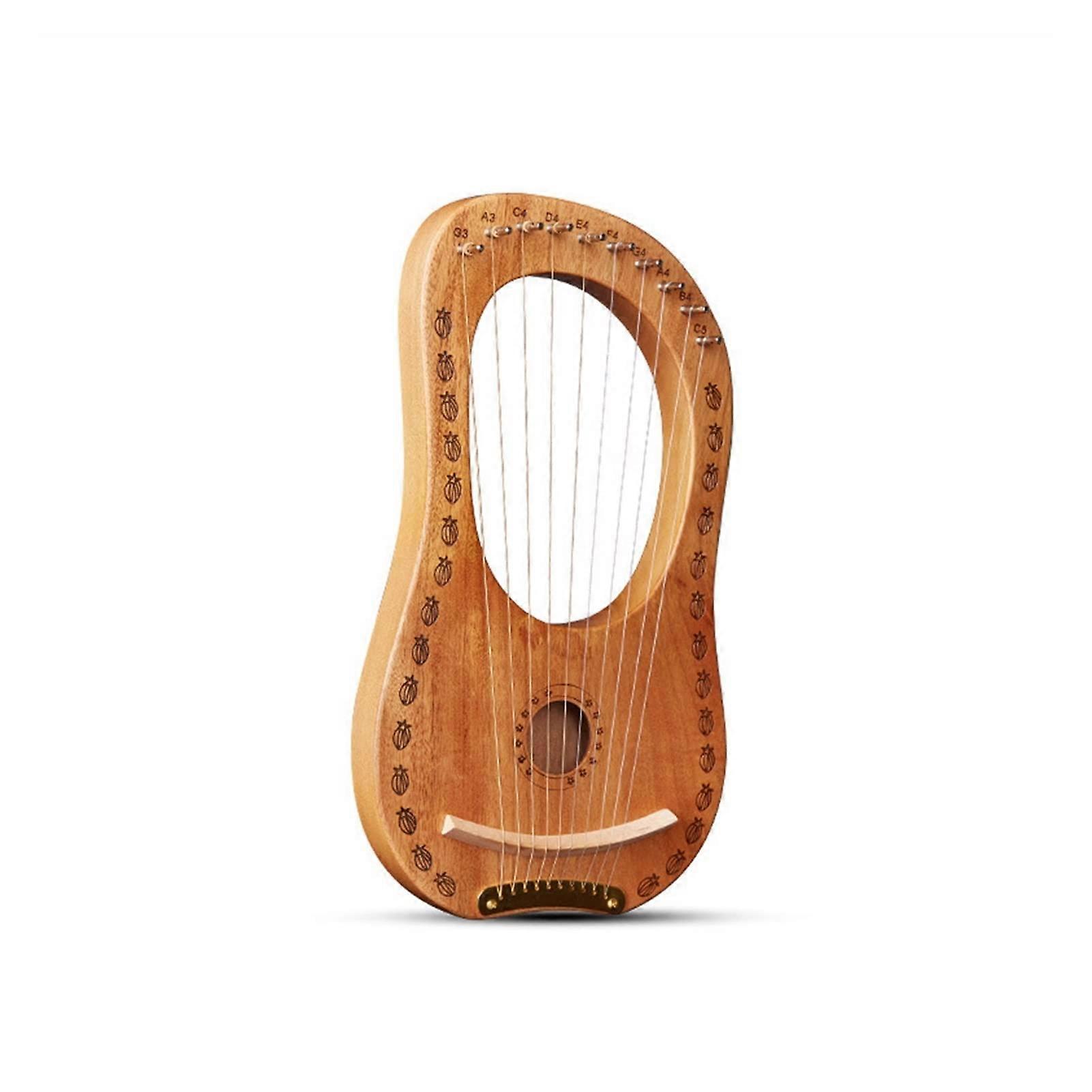 10 String Lyre Harp Instrument for Beginners with Lightweight Design and Melodic Range