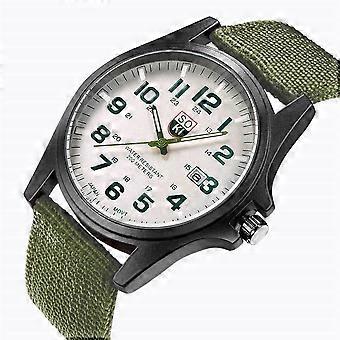 ZZkhGO Nylonarmband-Partneruhr, modische analoge Quarz-Armbanduhr, runde Zifferblattuhr für Damen und Herren, ideal für den Alltag