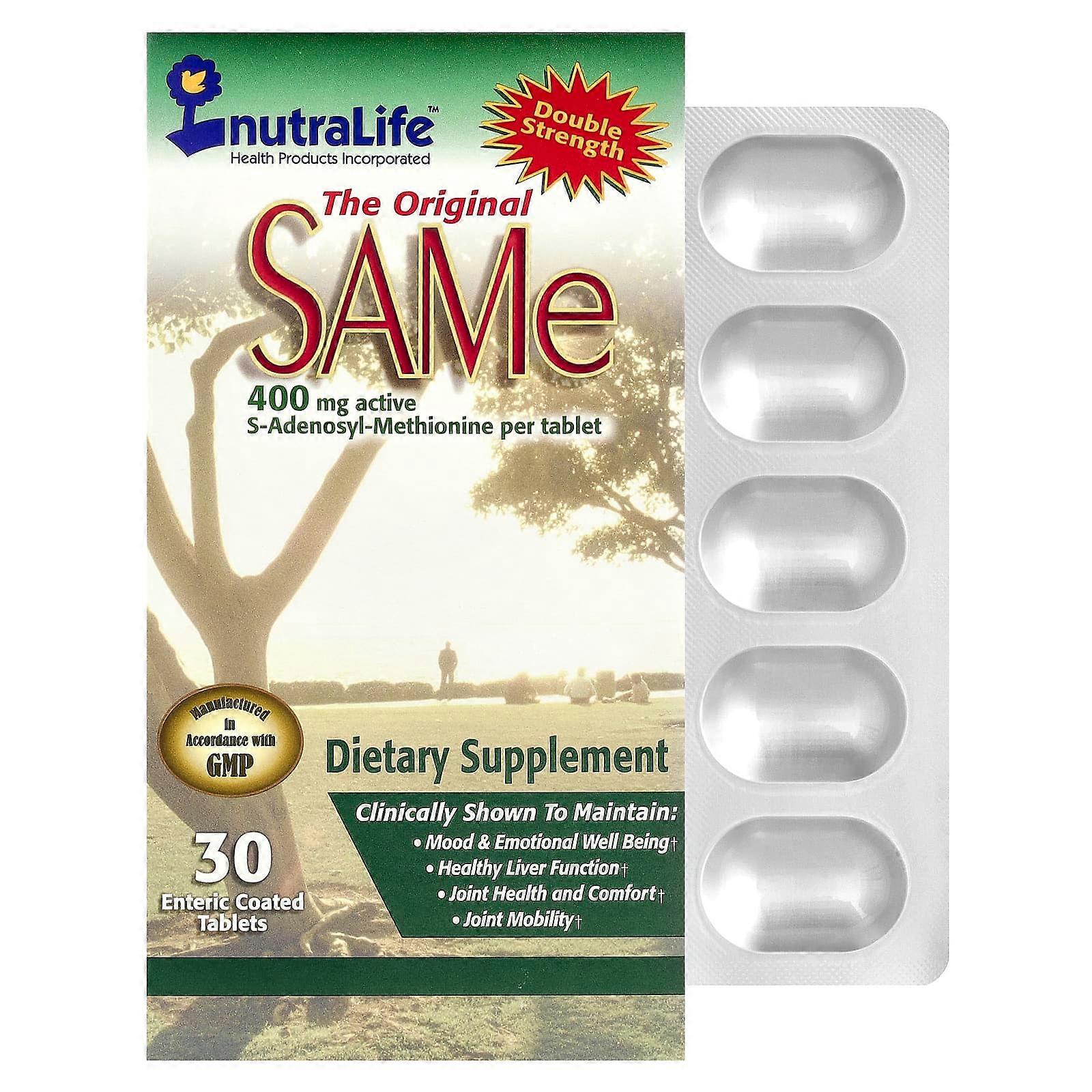 NutraLife, SAMe (Disulfate Tosylate), 400 mg, 30 Enteric Coated Tablets