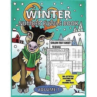 Winterpuzzelboek met cijfers: meer dan 160 hersenkrakers en activiteiten, waaronder zoeken en vinden, cijfers invullen, doolhoven, klassieke 9x9 Sudoku en kleuren.