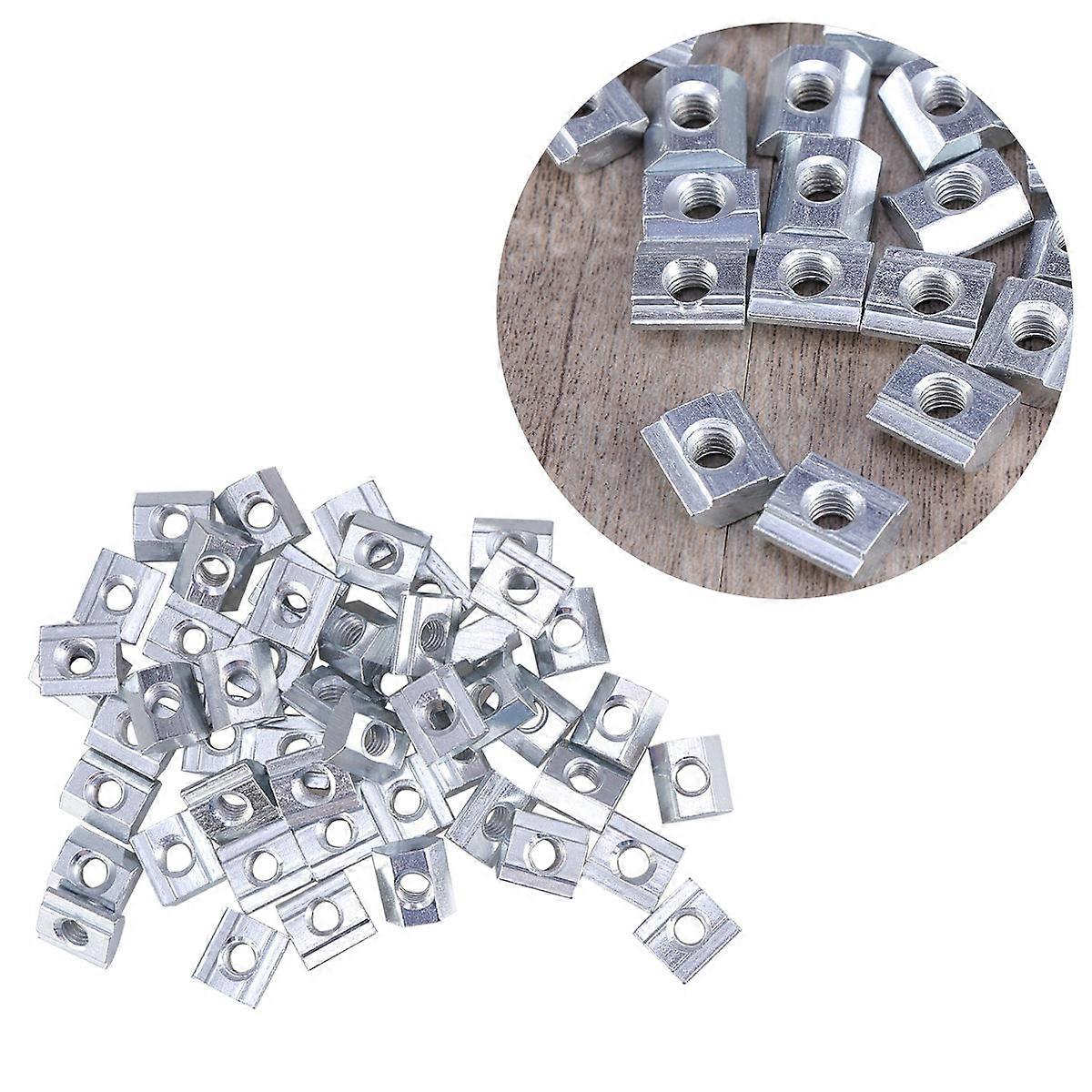 Professional T-Type Slider Nut for Extrusion Assembly 100Pcs Silver