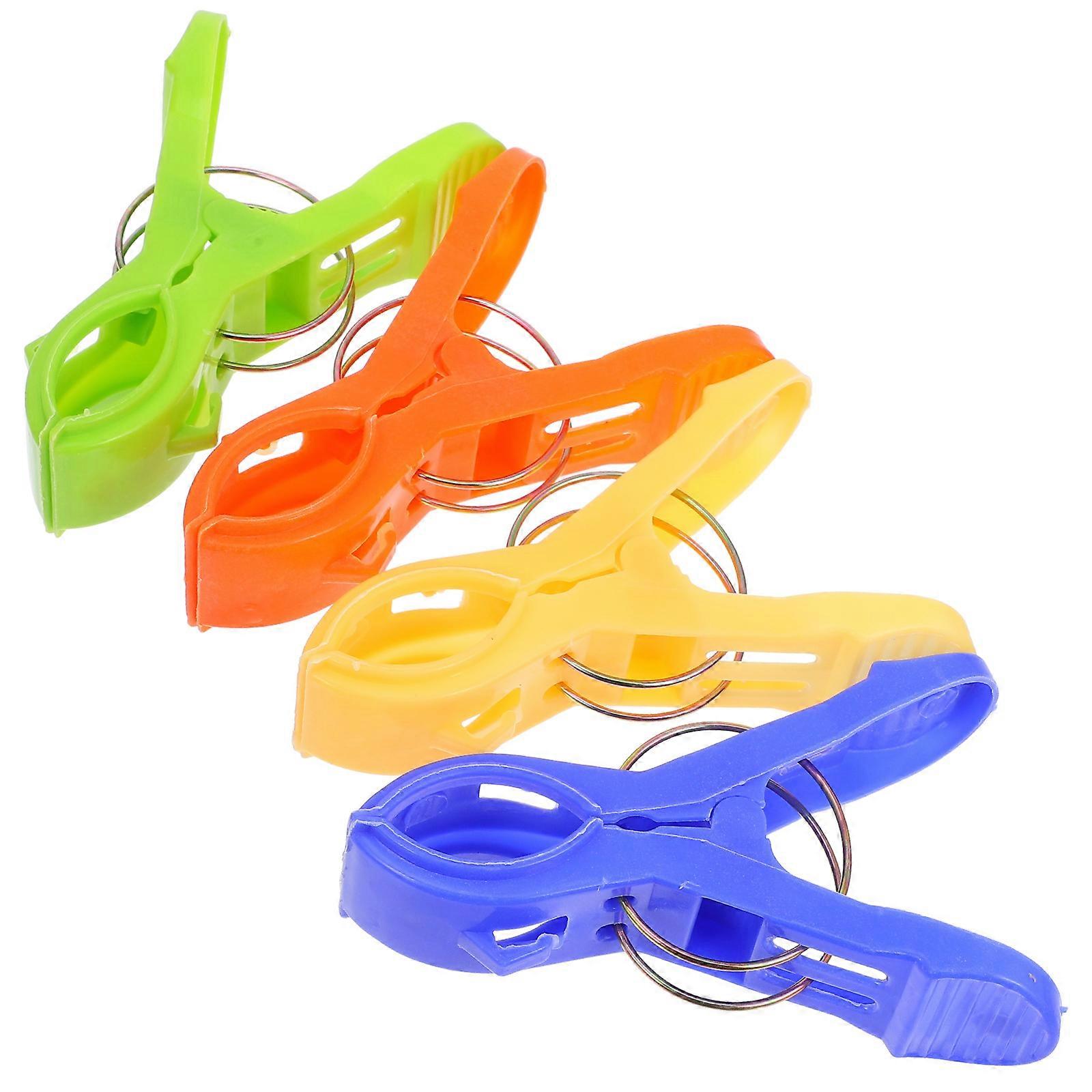 Plastic Beach Towel Clips Multifunctional for Securing 4Pcs Assorted Color Clips