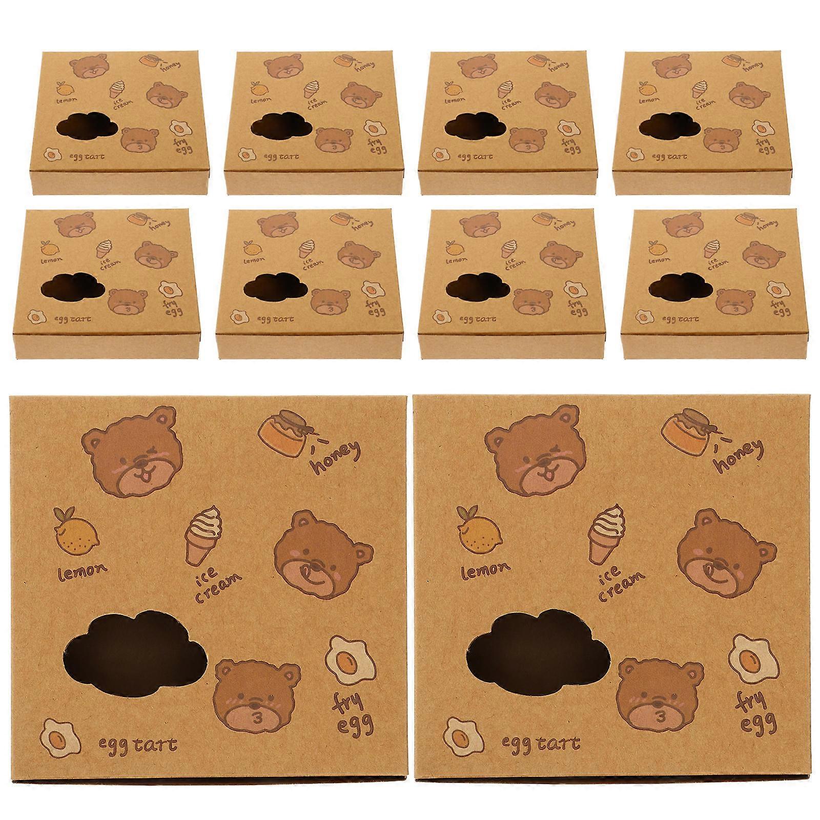 Egg Tart Boxes Bakery Boxes Paper for Cookie Storage 30 Pieces