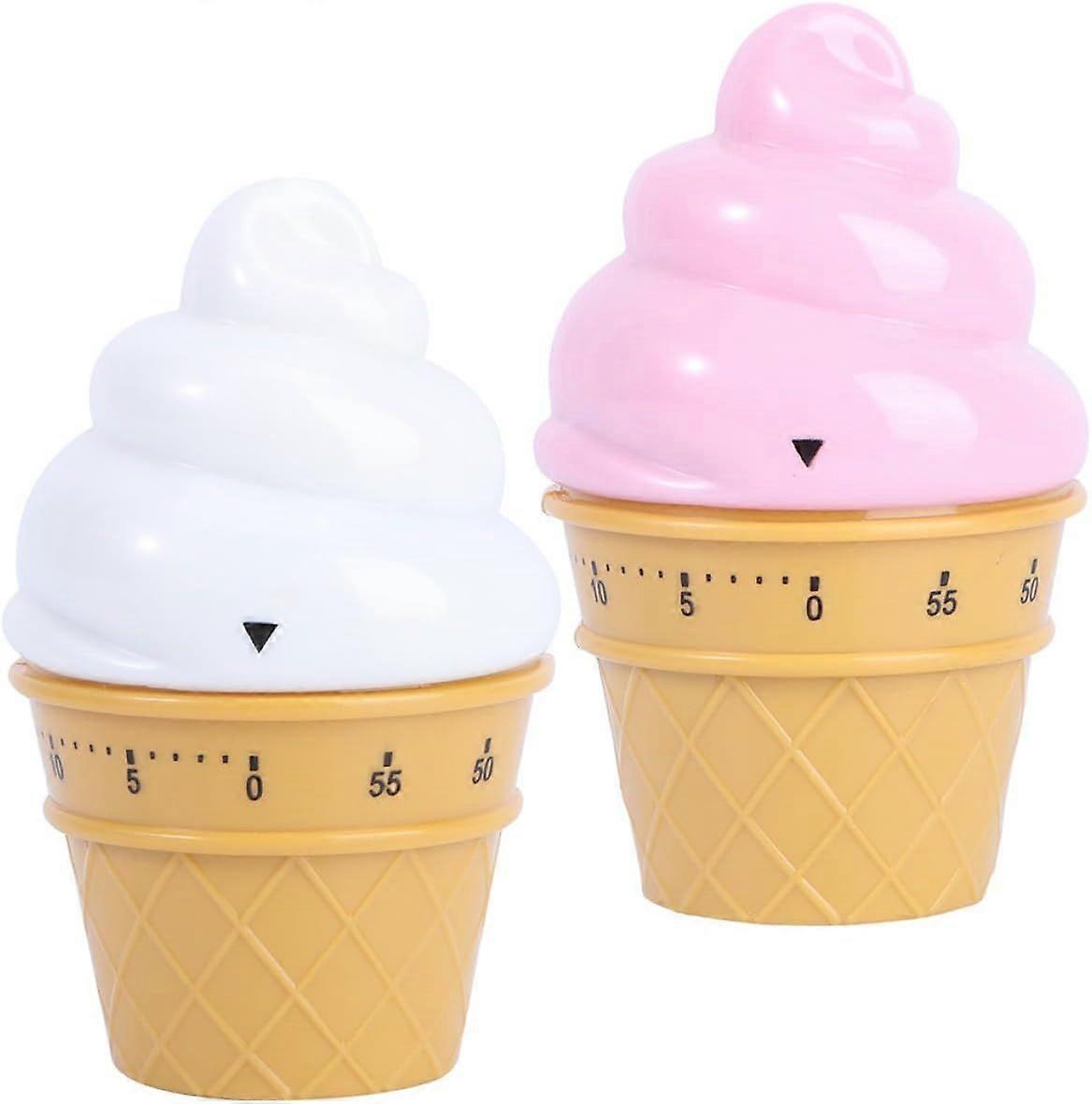 2Pcs Mechanical Kitchen Timer Ice Management Reminder Plastic Cooking