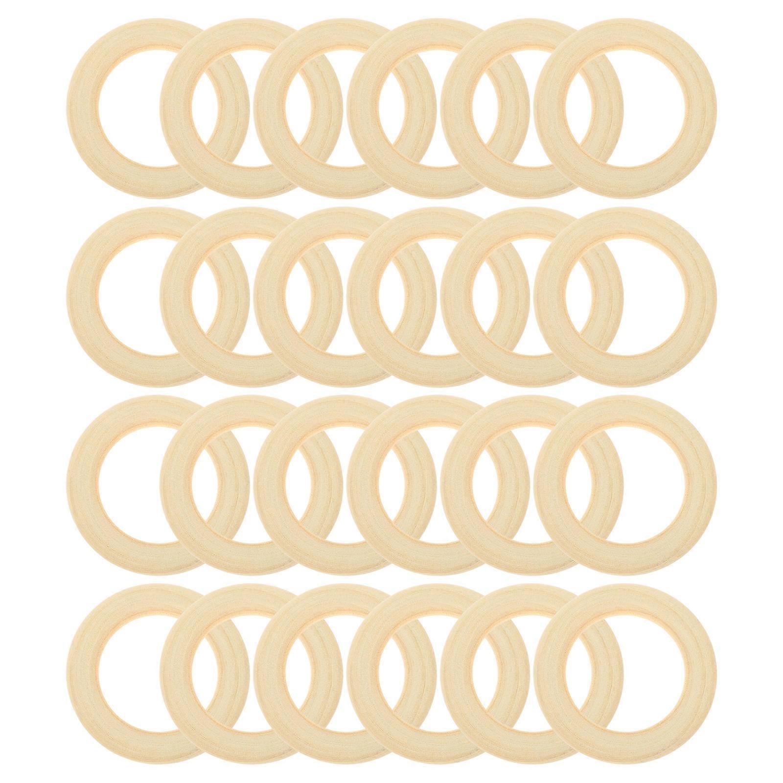 DIY Accessory Multi-Function Wood Rings 30Pcs for Handmade Craft Use