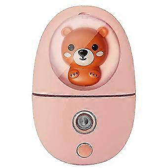 Portable Face Steamer, Mini Nano Mist Sprayer, 35ml, USB Rechargeable, 0.3um Fine Mist for Face Body & Hair, Pink