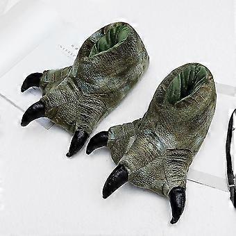 SNQTV-Plush Slippers, Dinosaur Feet Warm Shoes, Super Soft Velvet Cartoon Claw Shoes Parent-child Padded Comfortable Plush Cotton Slippers