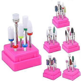 Combined Milling Cutters Set For Manicure , Ceramic Nail Drill Bits Kit Electric Removing Gel Polishing ToolsDH01