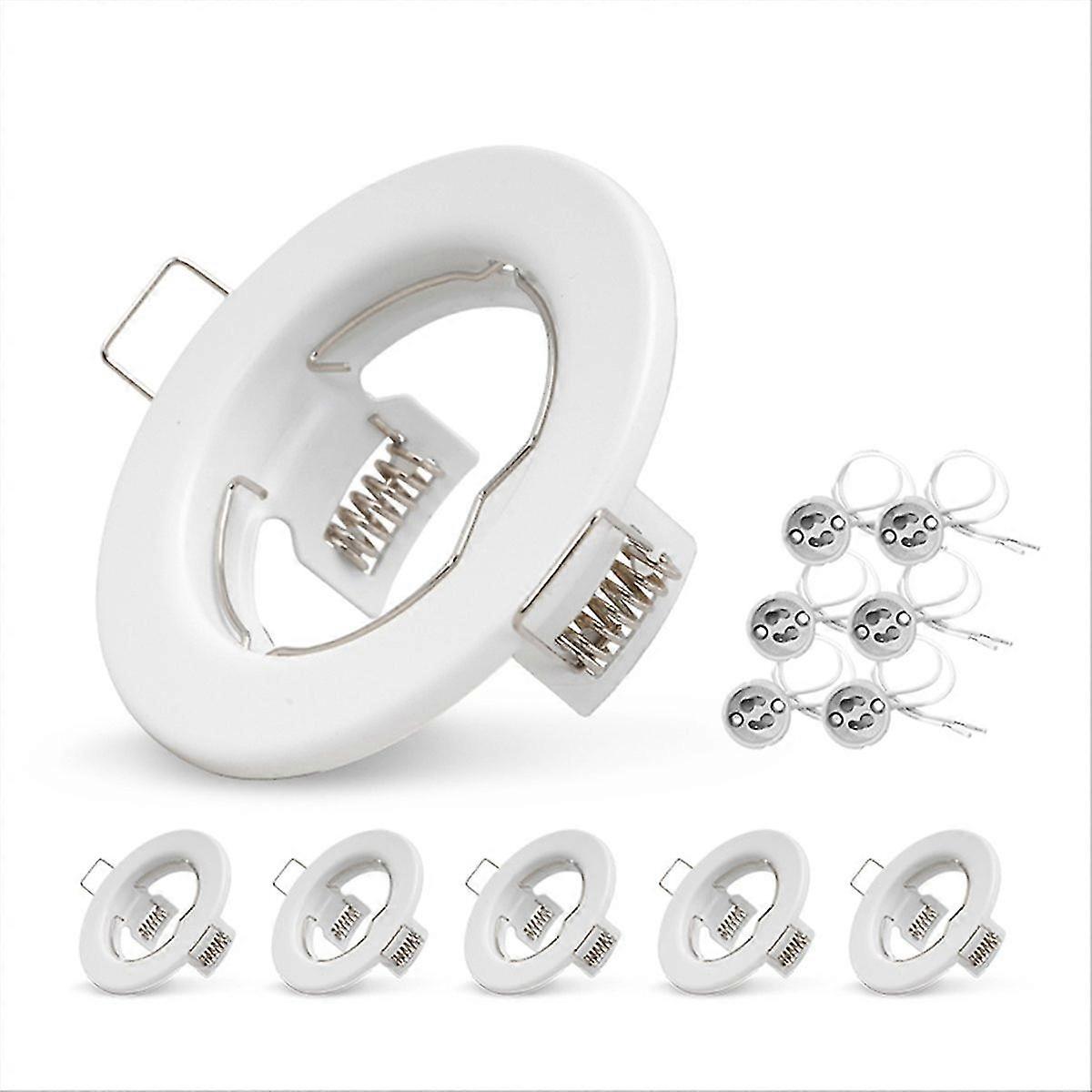 6pcs Down Light Frame Recessed LED Ceiling Fixtures White