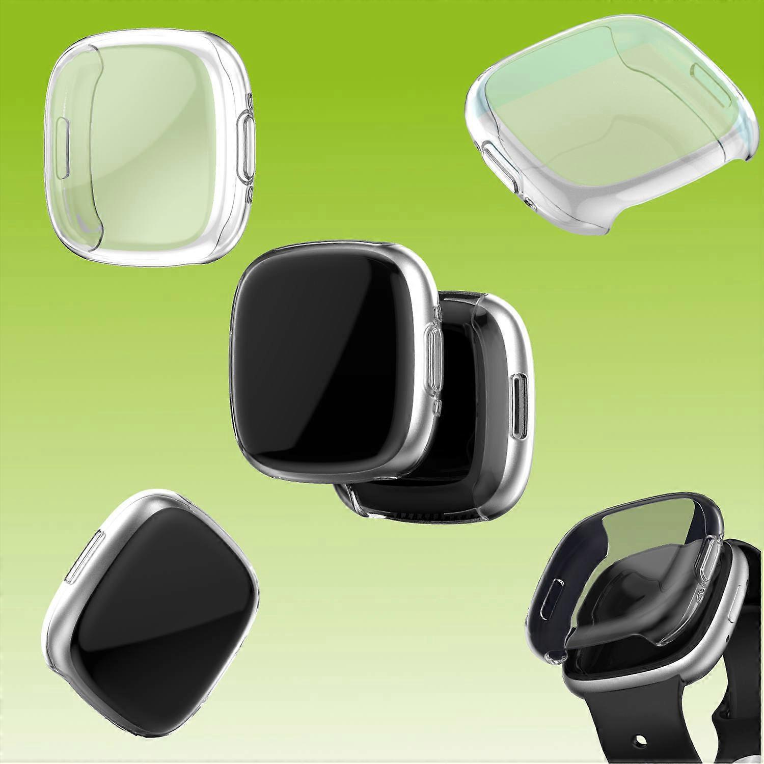 For Fitbit Versa 4 Shockproof TPU Protective Silicone Case Cover Transparent