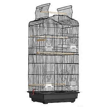 Gaiola de Pássaro Parrot Grande de 41 polegadas de Topo Aberto, Gaiola de Pássaro Pendurada, Pequena Gaiola de Viagem para Animais de Estimação Quaker Conures com Balanço e Poleiro