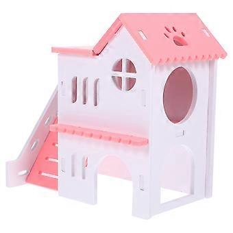 Hamster Hideout Pink PVC House for Pets 3Pcs Hideaway for Small Animals